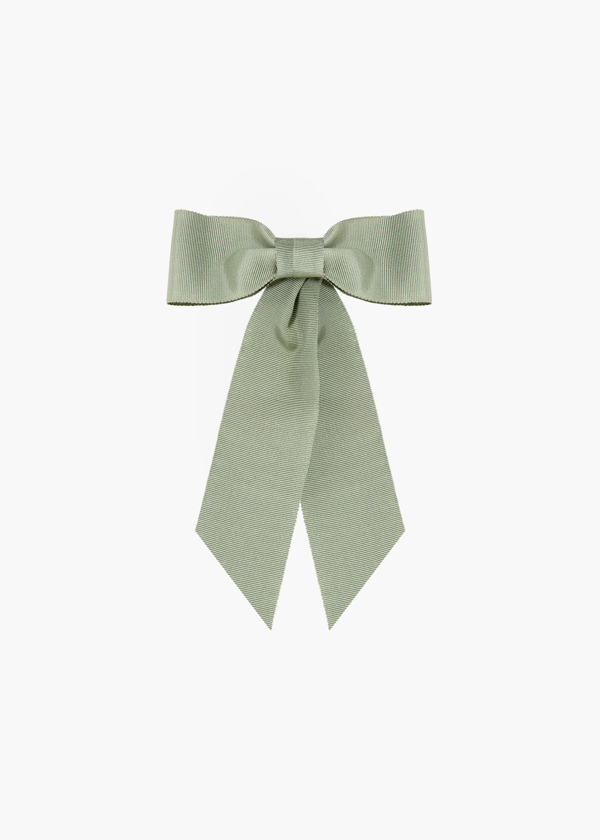 Alice Grosgrain Bow Barrette -- Pistachio