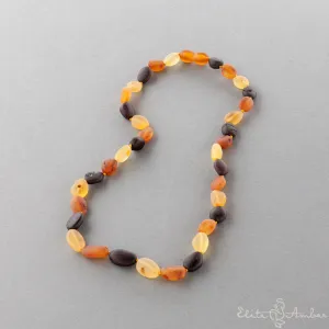 Amber necklace "Multi color amber pebbles (raw)"
