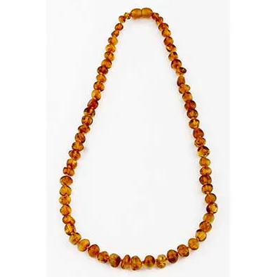 Amber Teething Necklace - Cognac