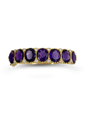 Amethyst & Diamond Estate Bangle Bracelet