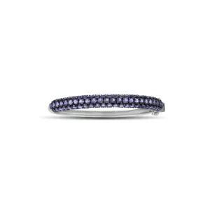 Amethyst and Black Rhodium Bangle in Silver