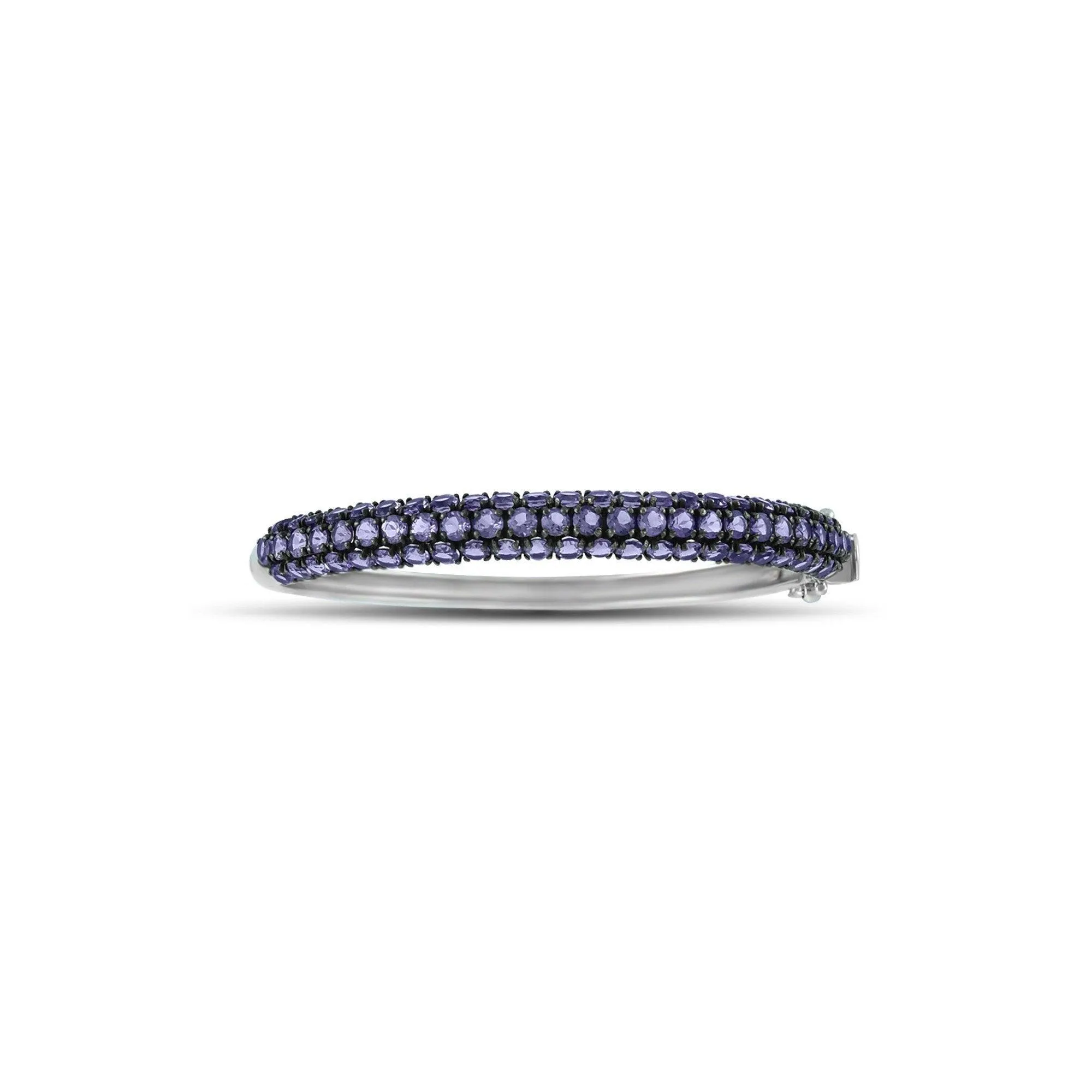 Amethyst and Black Rhodium Bangle in Silver