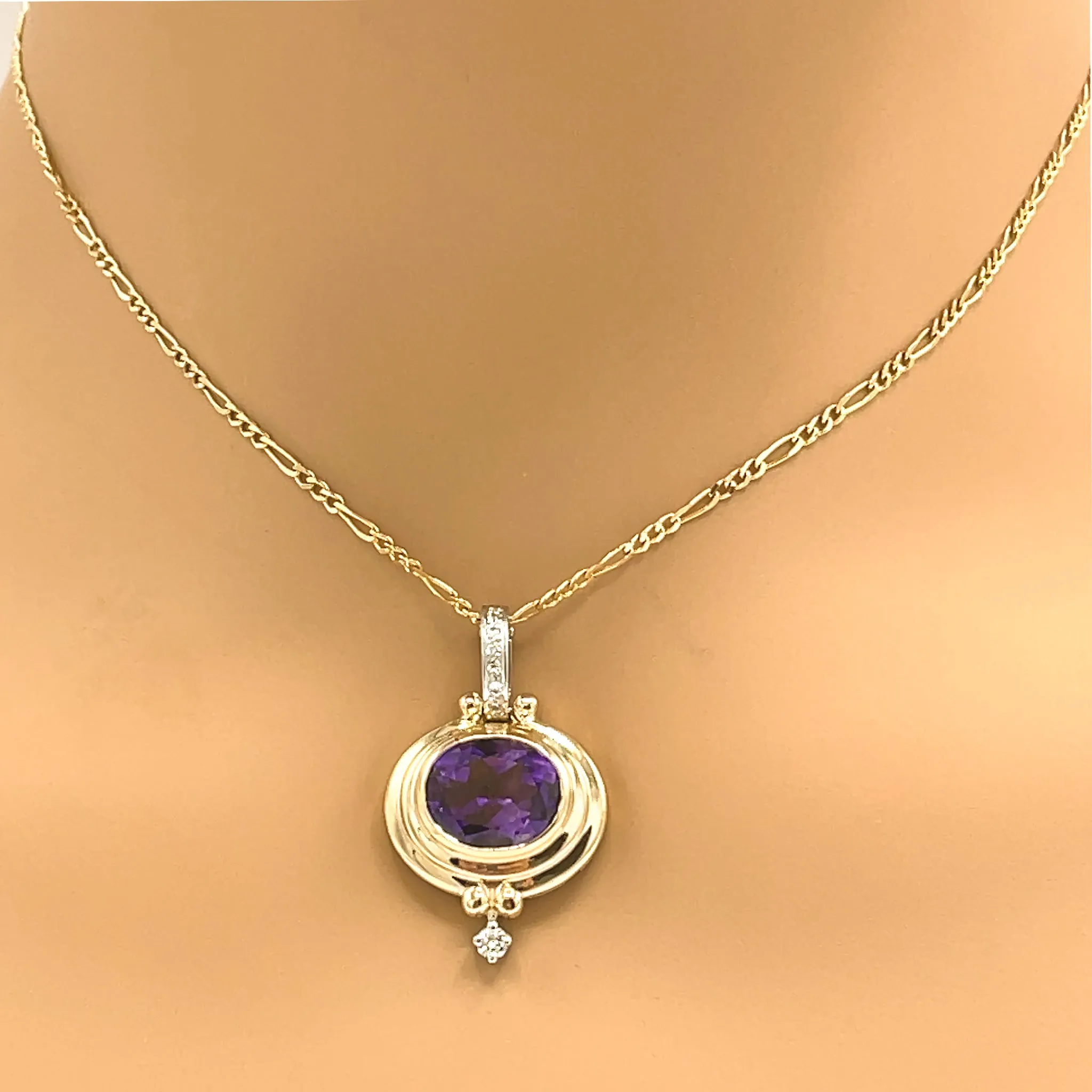 Amethyst and Diamond Pendant Enhancer