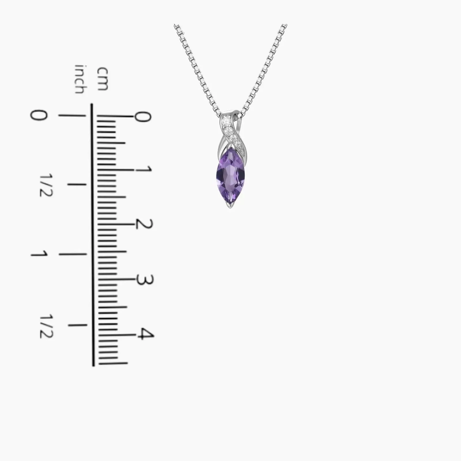 Amethyst Infinity Pendant Necklace in Silver |