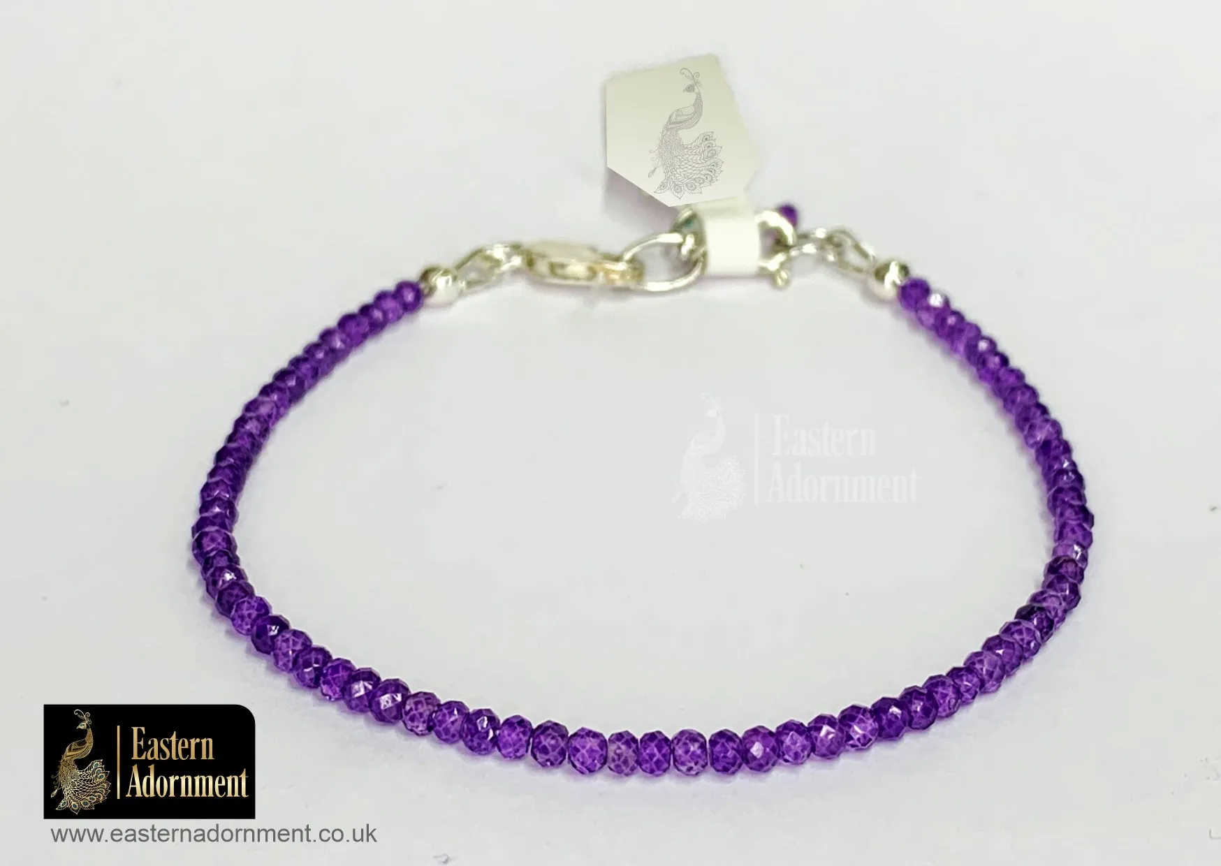 Amethyst Micro Cut Bead Bracelet