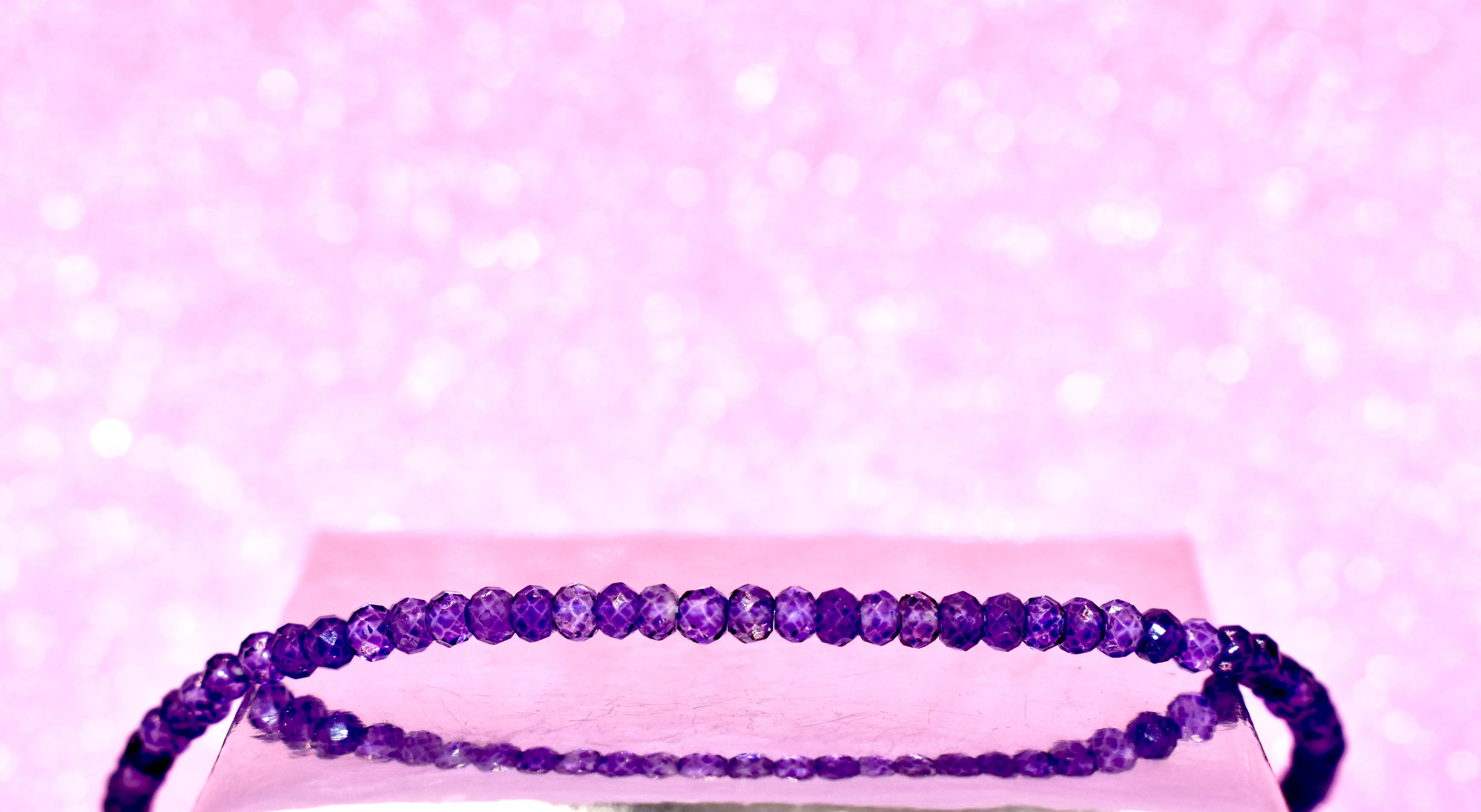 Amethyst Micro Cut Bead Bracelet