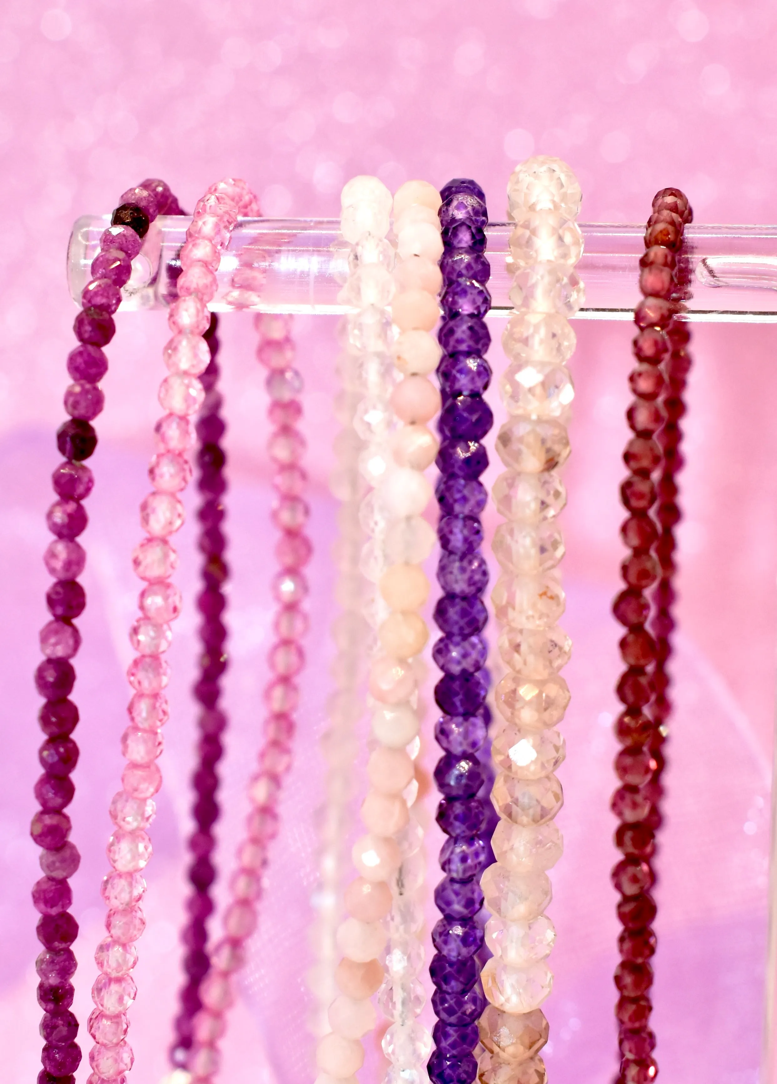 Amethyst Micro Cut Bead Bracelet