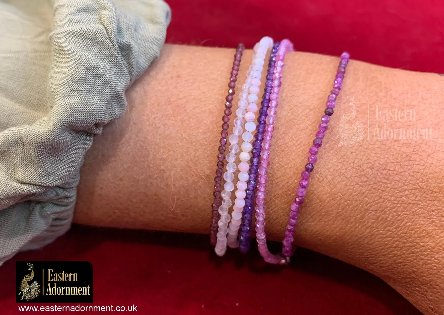 Amethyst Micro Cut Bead Bracelet