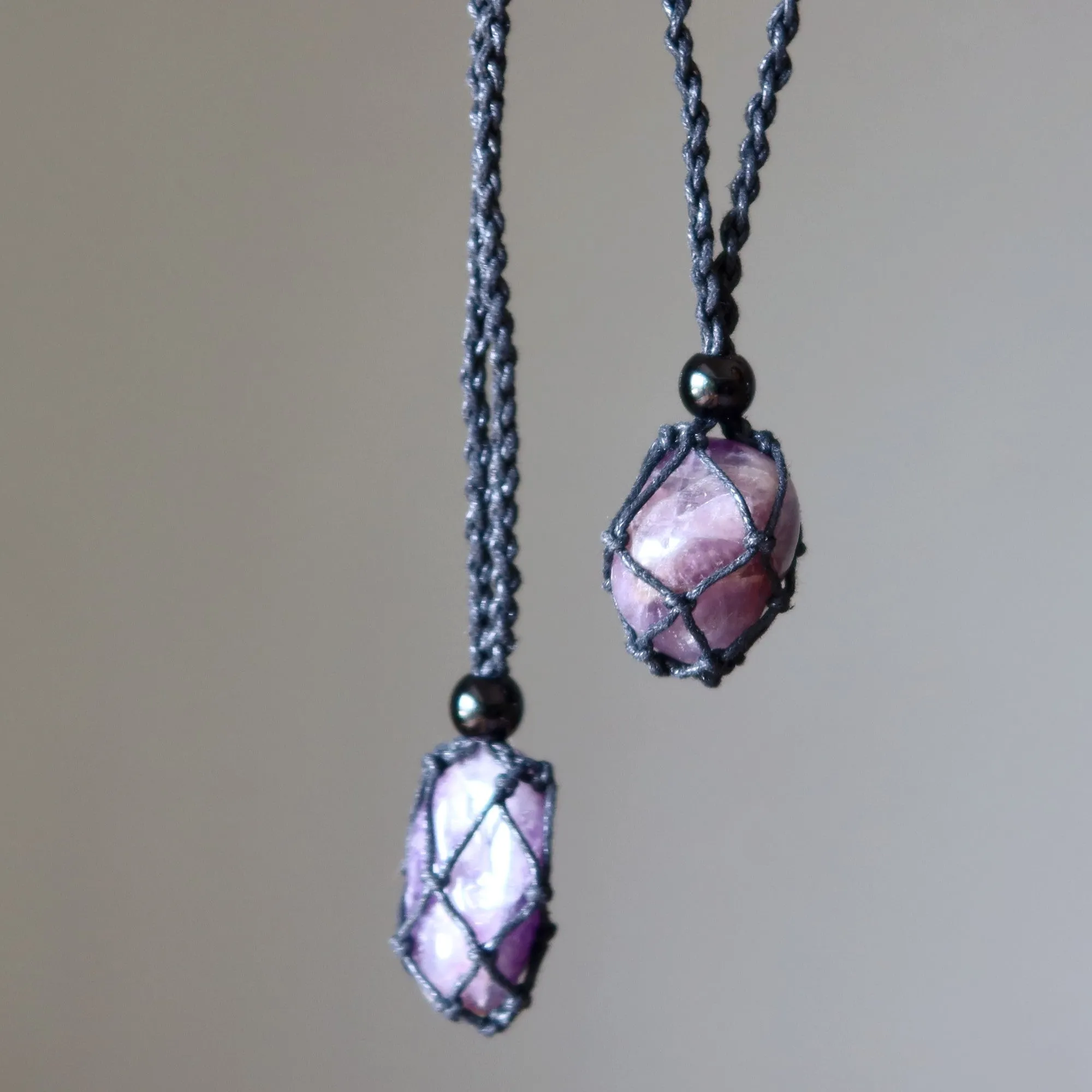 Amethyst Necklace Hope is Here Macrame