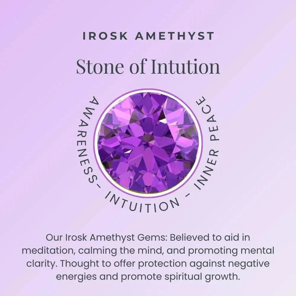 Amethyst Round Shape Stud Earrings in Sterling Silver - Irosk Australia ®