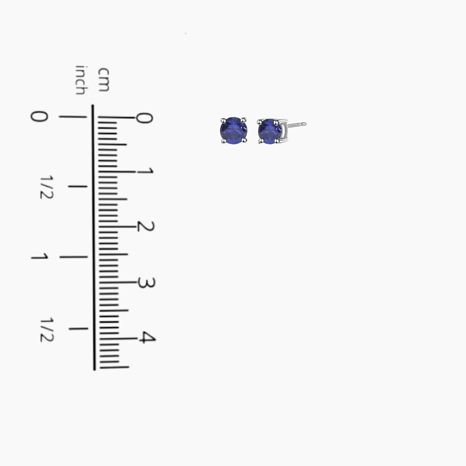 Amethyst Round Shape Stud Earrings in Sterling Silver - Irosk Australia ®