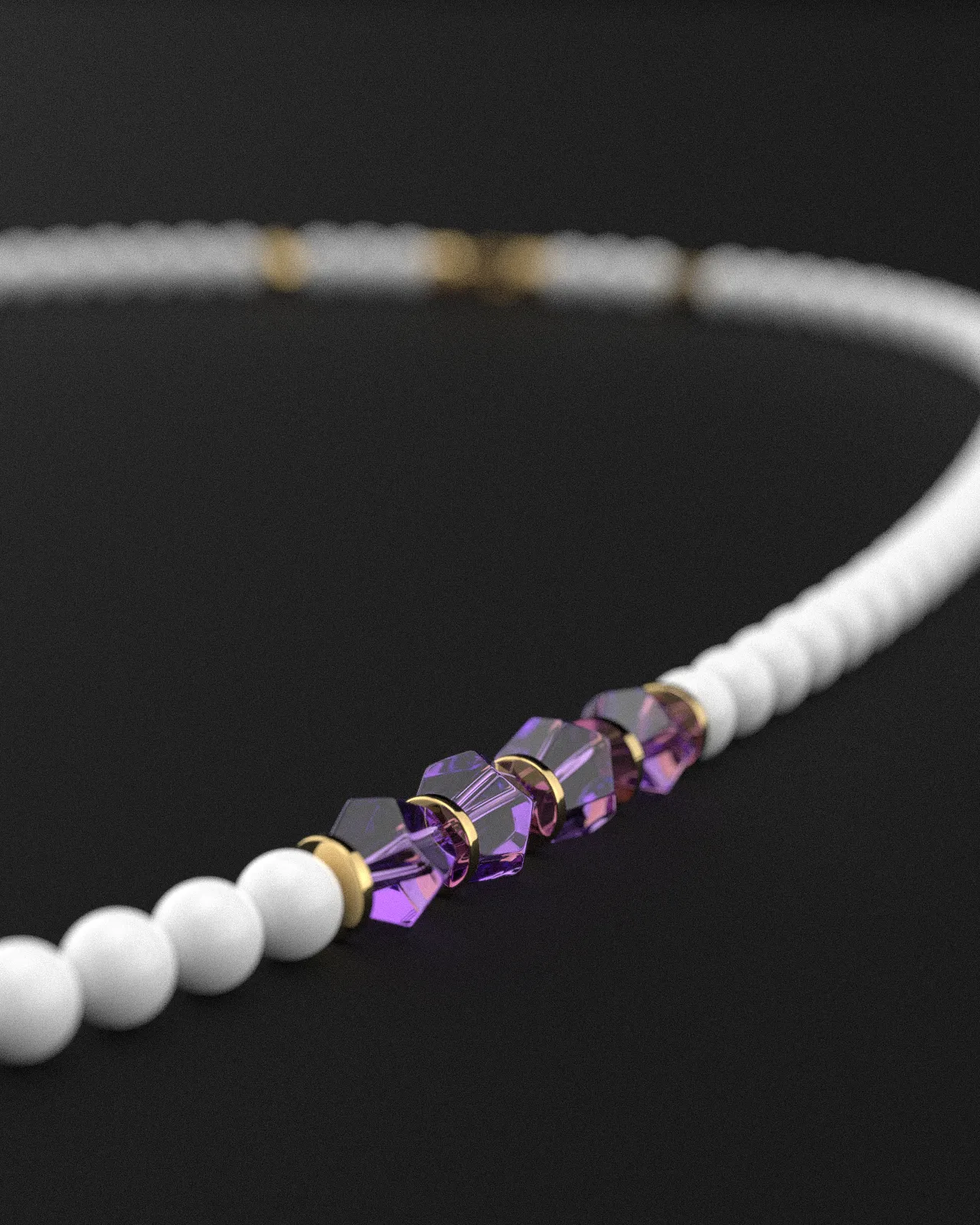 Amethyst   Tridacna Necklace 6mm | AEON
