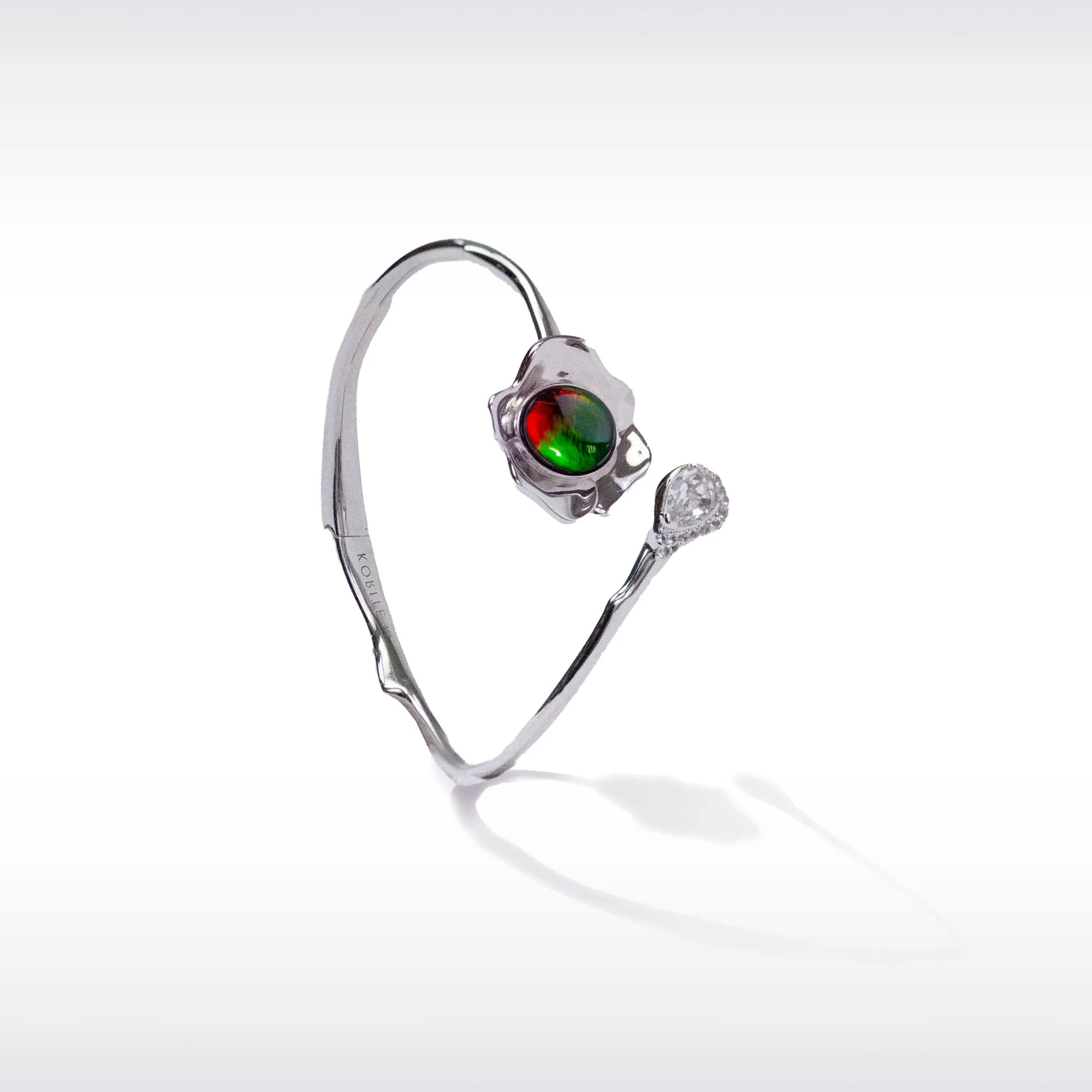 Ammolite Bracelet Sterling Silver BLOOM Bracelet with Topaz