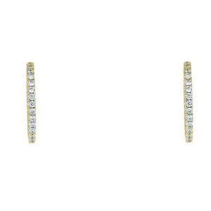 Anna 1.25” Inside Outside CZ Gold Hoop Earrings
