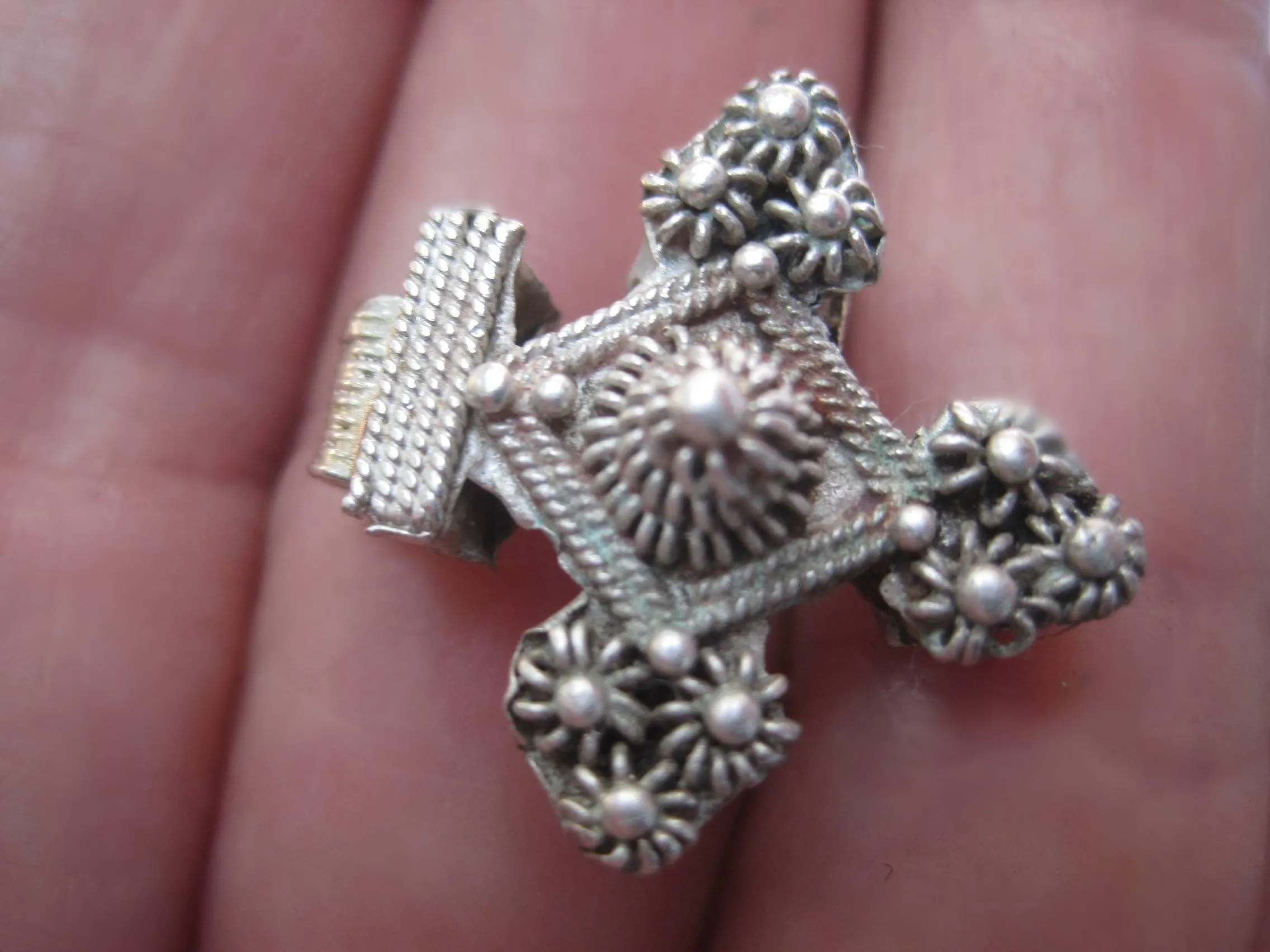 Antique Silver Cross Pendant from Morocco
