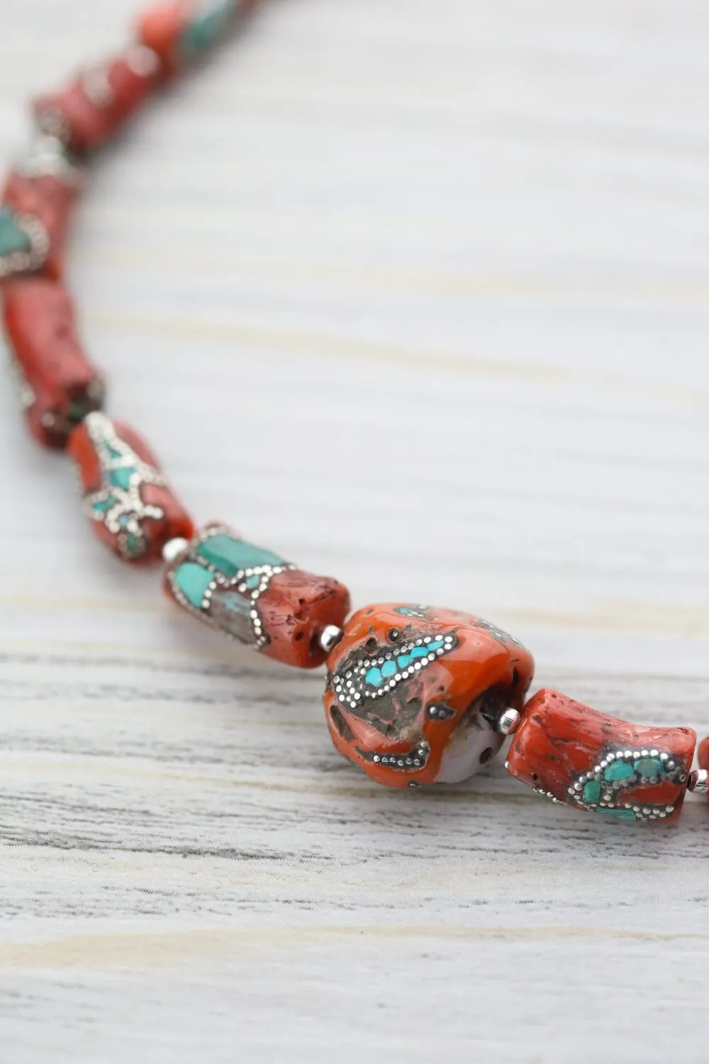 Antique Tibetan Coral Heirloom Necklace 03