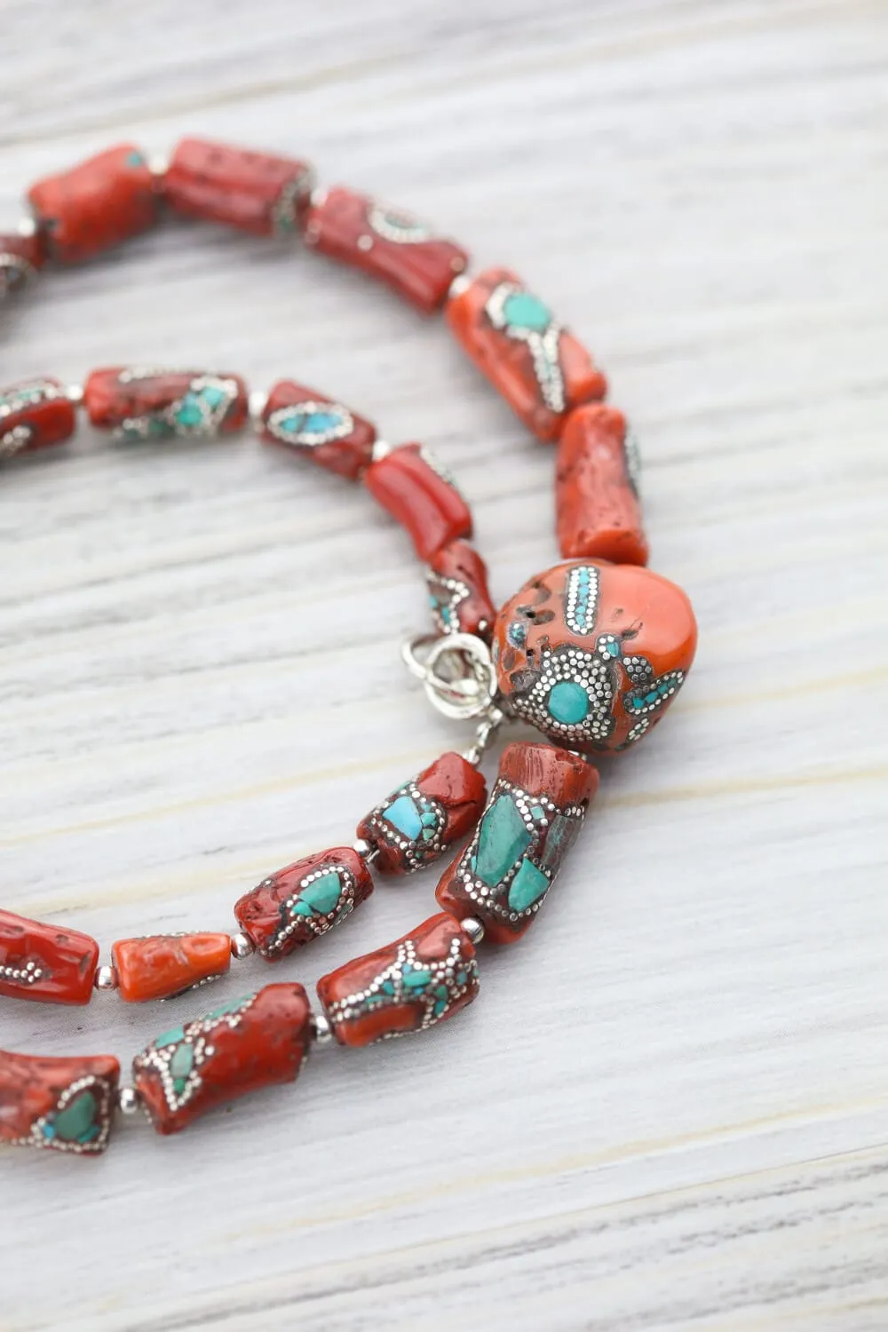 Antique Tibetan Coral Heirloom Necklace 03