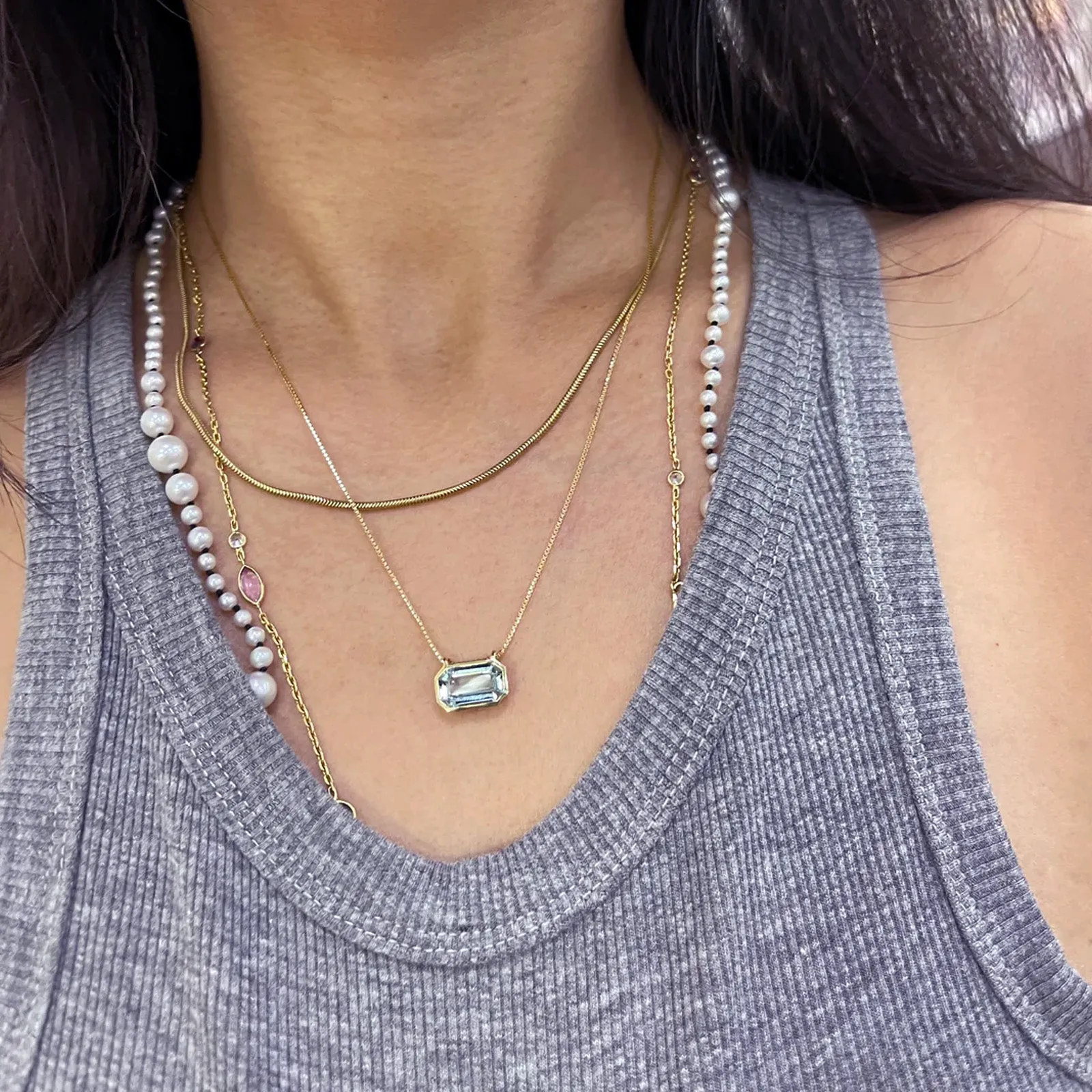 Aquamarine Nouveau Necklace