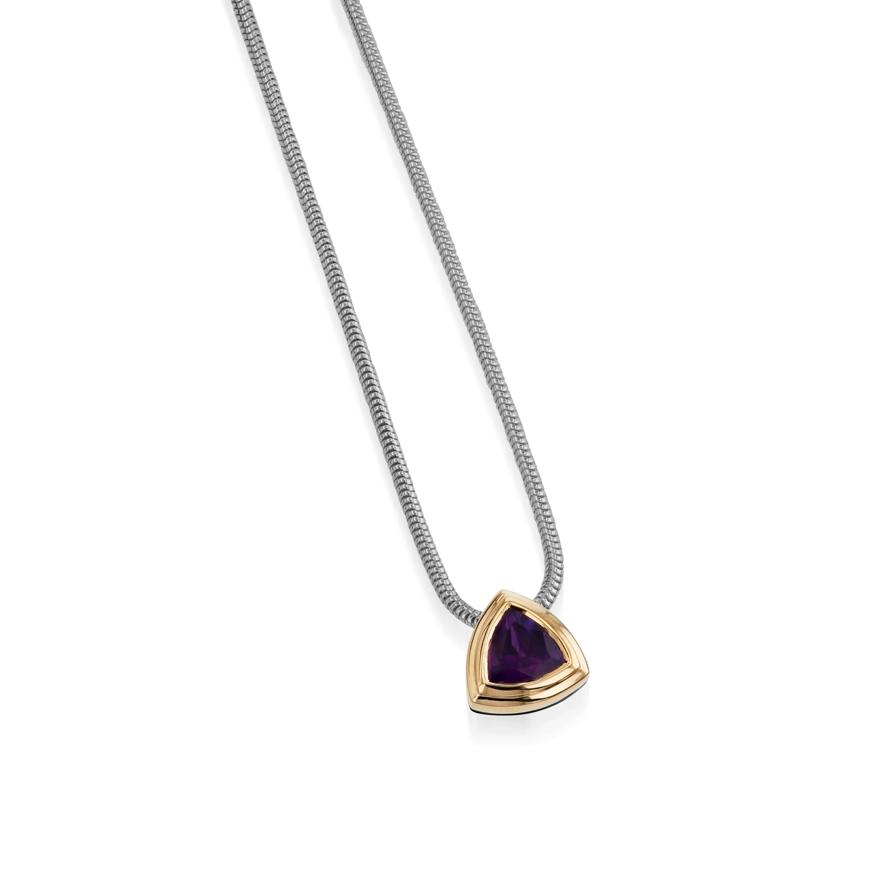 Arrivo Trillion Solitaire Pendant Necklace
