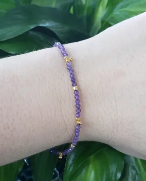 AVF Amethyst & Gold Pod Beaded Bracelet (SI3643 & SI3677)
