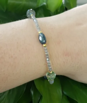 AVF Green Amethyst, Labradorite, Kyanite & Moss Aqua Beaded Bracelet (SI2847 & SI3680)
