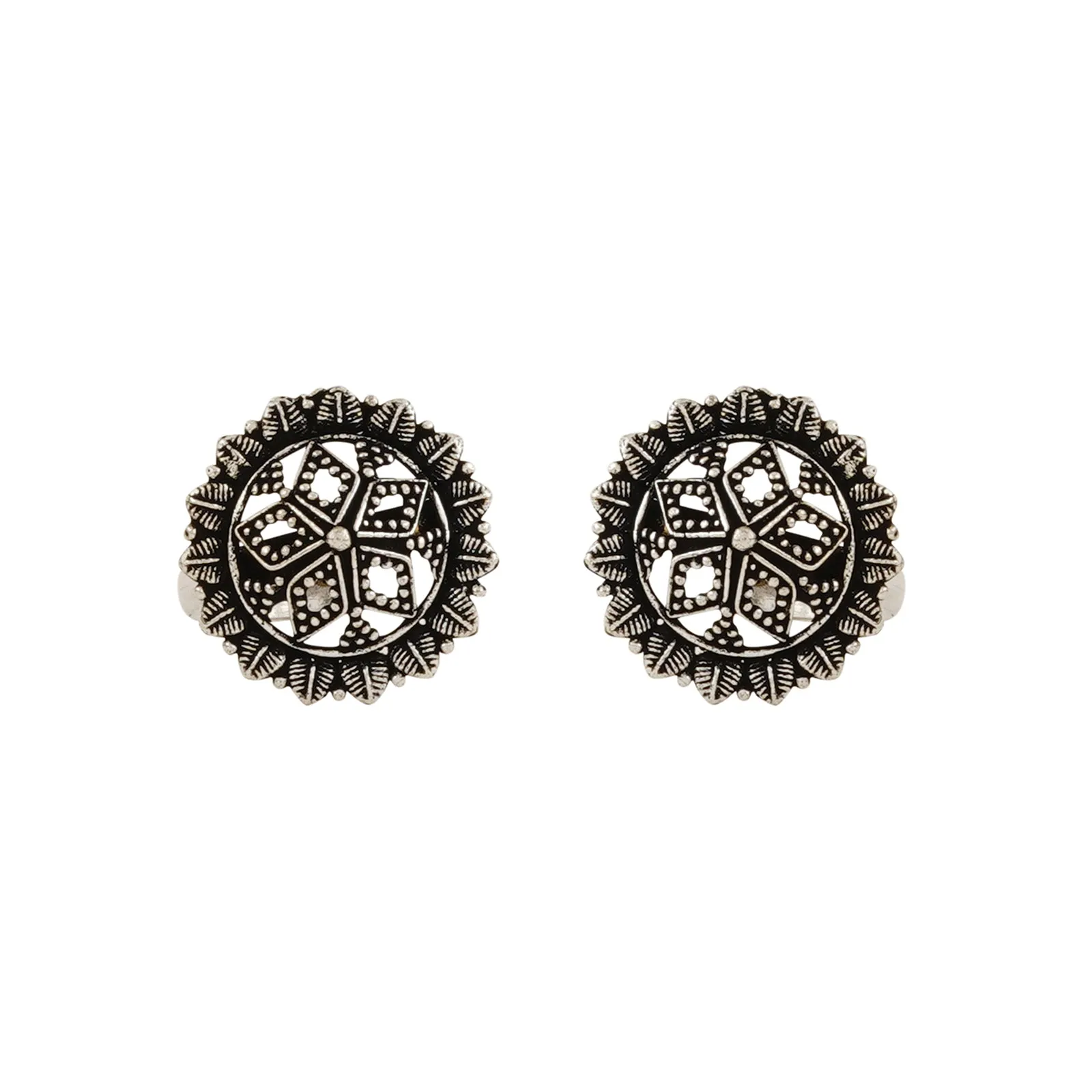 Baagh Silver Oxidised Toe Ring