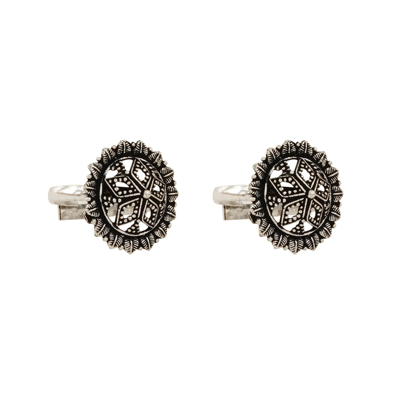 Baagh Silver Oxidised Toe Ring