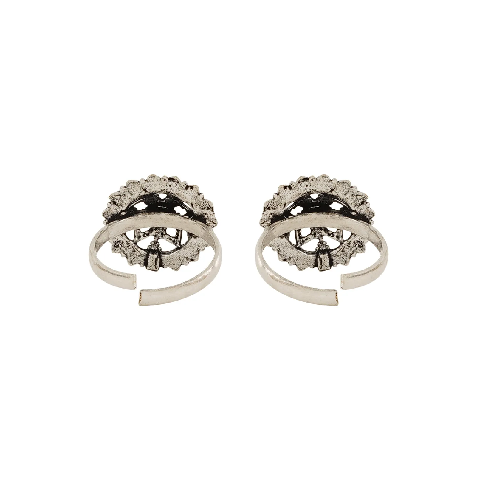 Baagh Silver Oxidised Toe Ring