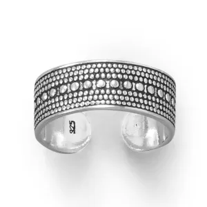 Bali Bead Design Sterling Silver Toe Ring