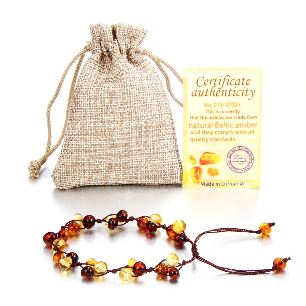 Beaded Amber Bracelet - Healing Bracelet  – Stretch bracelet – Unisex – Beaded bracelet – Baltic Amber Bracelet - Amber Jewelry Natural Gift