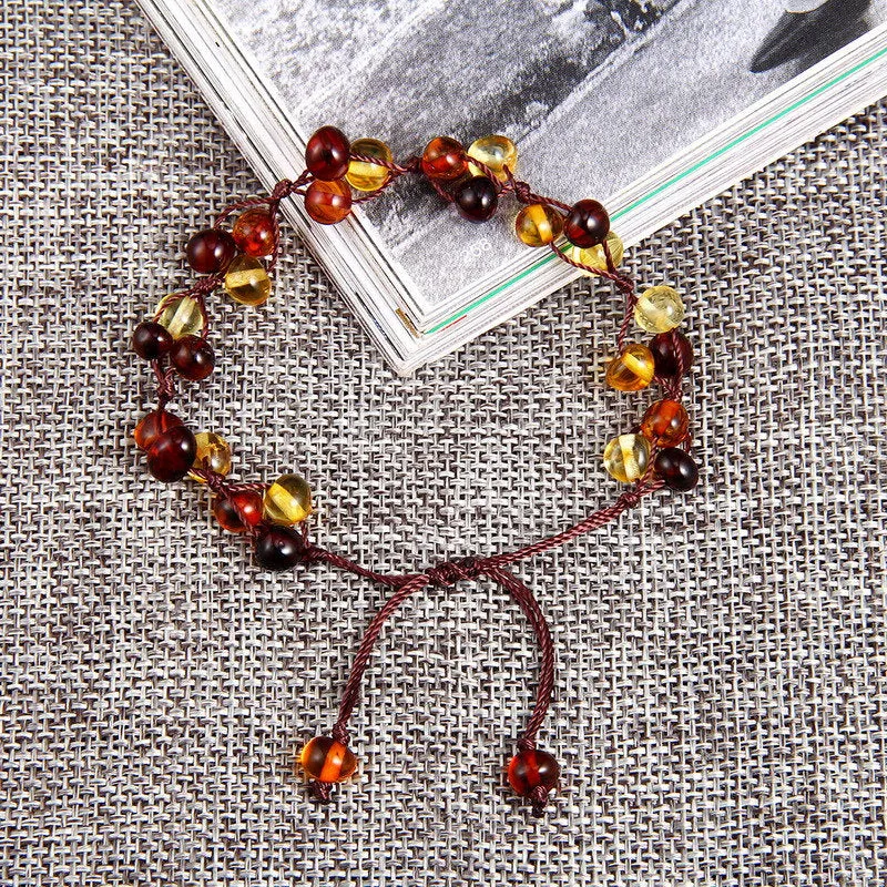 Beaded Amber Bracelet - Healing Bracelet  – Stretch bracelet – Unisex – Beaded bracelet – Baltic Amber Bracelet - Amber Jewelry Natural Gift