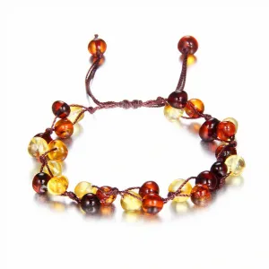 Beaded Amber Bracelet - Healing Bracelet  – Stretch bracelet – Unisex – Beaded bracelet – Baltic Amber Bracelet - Amber Jewelry Natural Gift