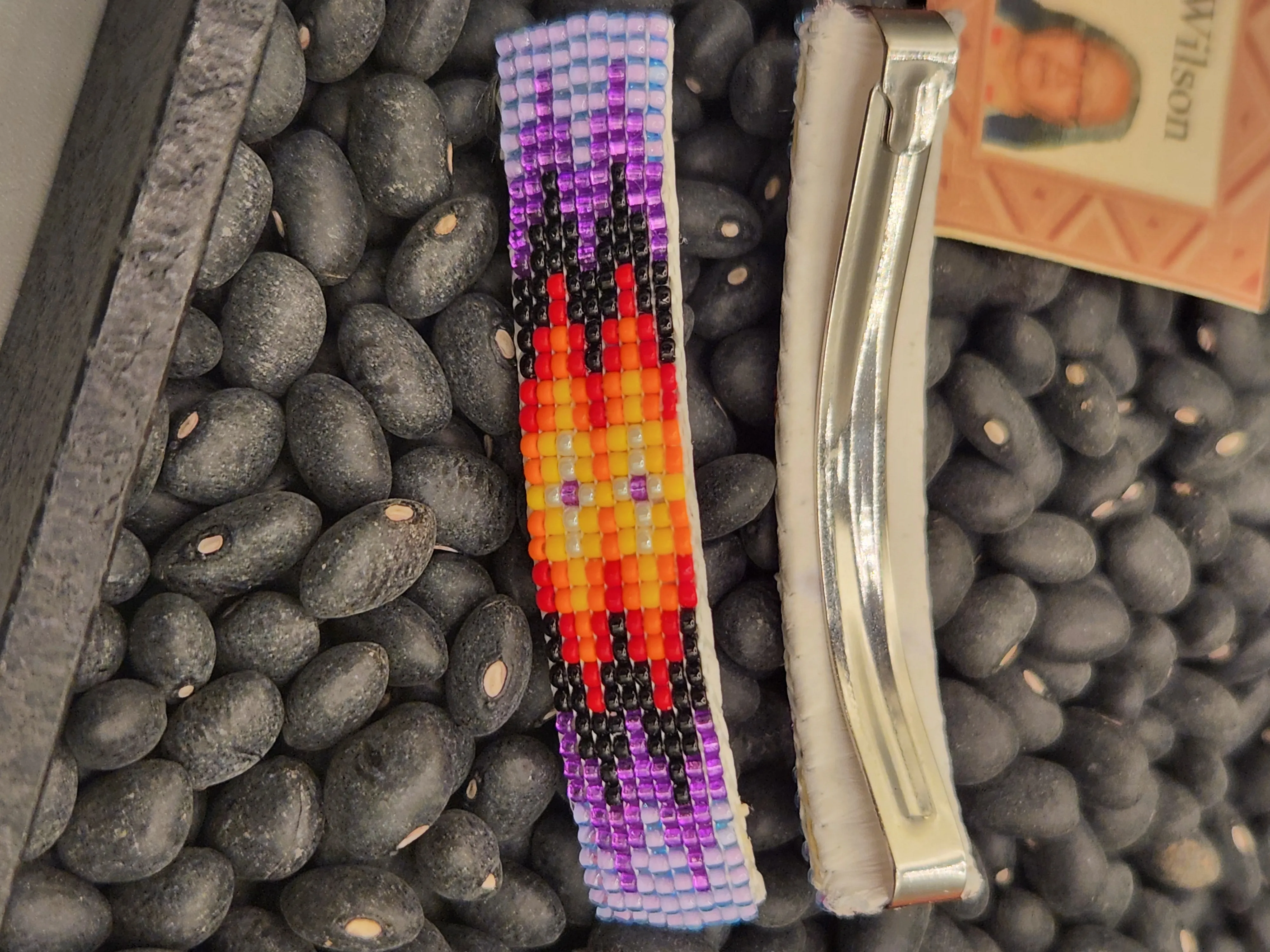 BEADED BARRETTES (PAIR)-  PURPLE - JUDY WILSON