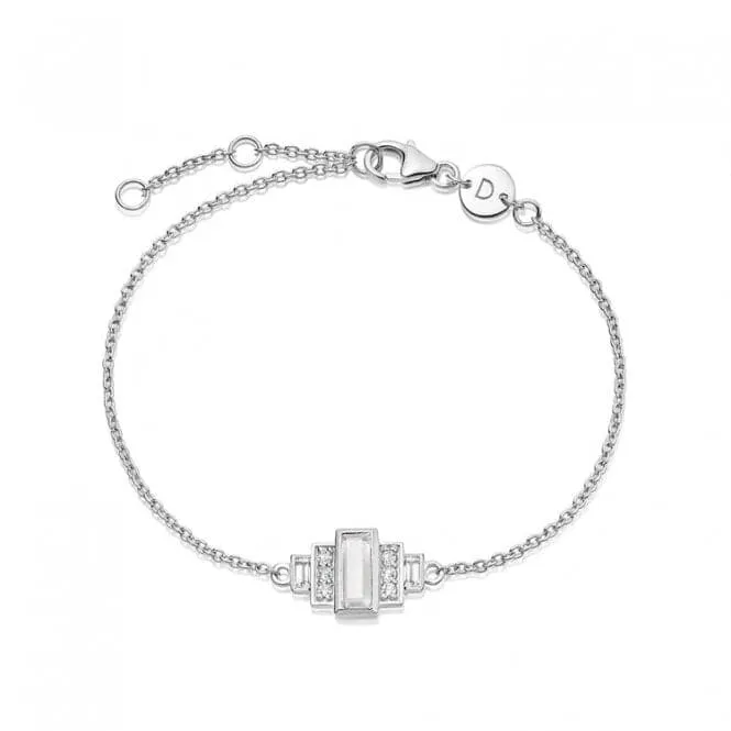 Beloved White Topaz Baguette Sterling Silver Bracelet JBR01_SLV