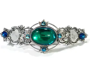 Bermuda Blue Glass Hair Barrette with Beach Glass