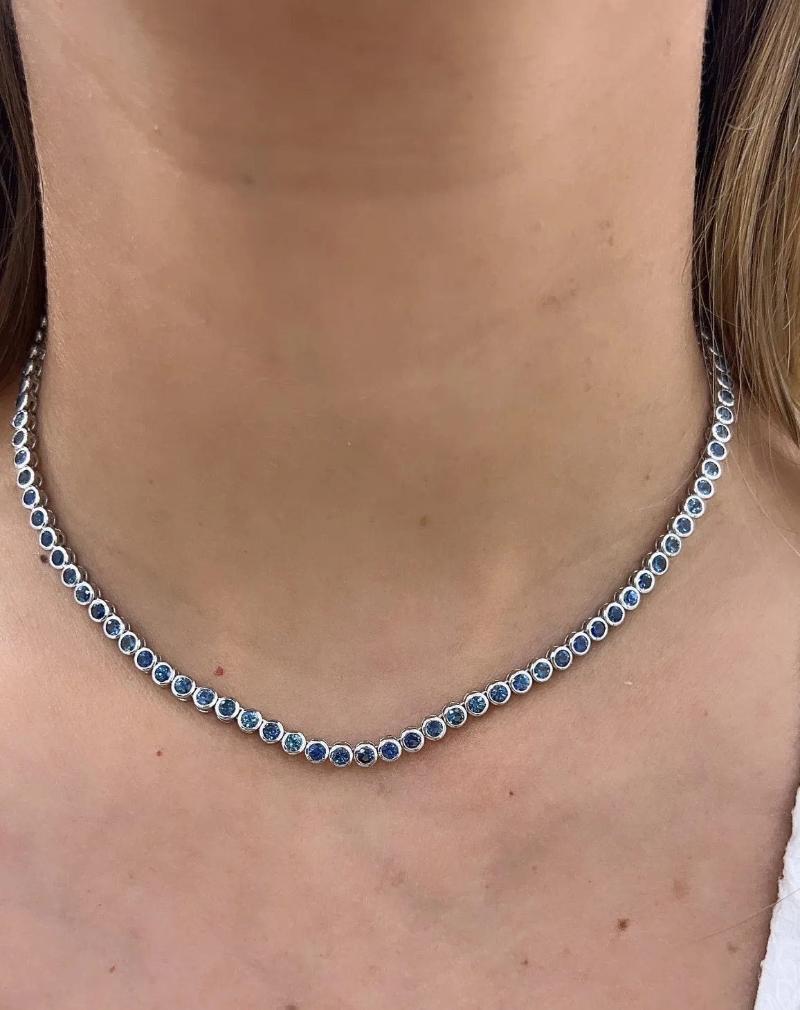 Bezel Sapphire Tennis Choker