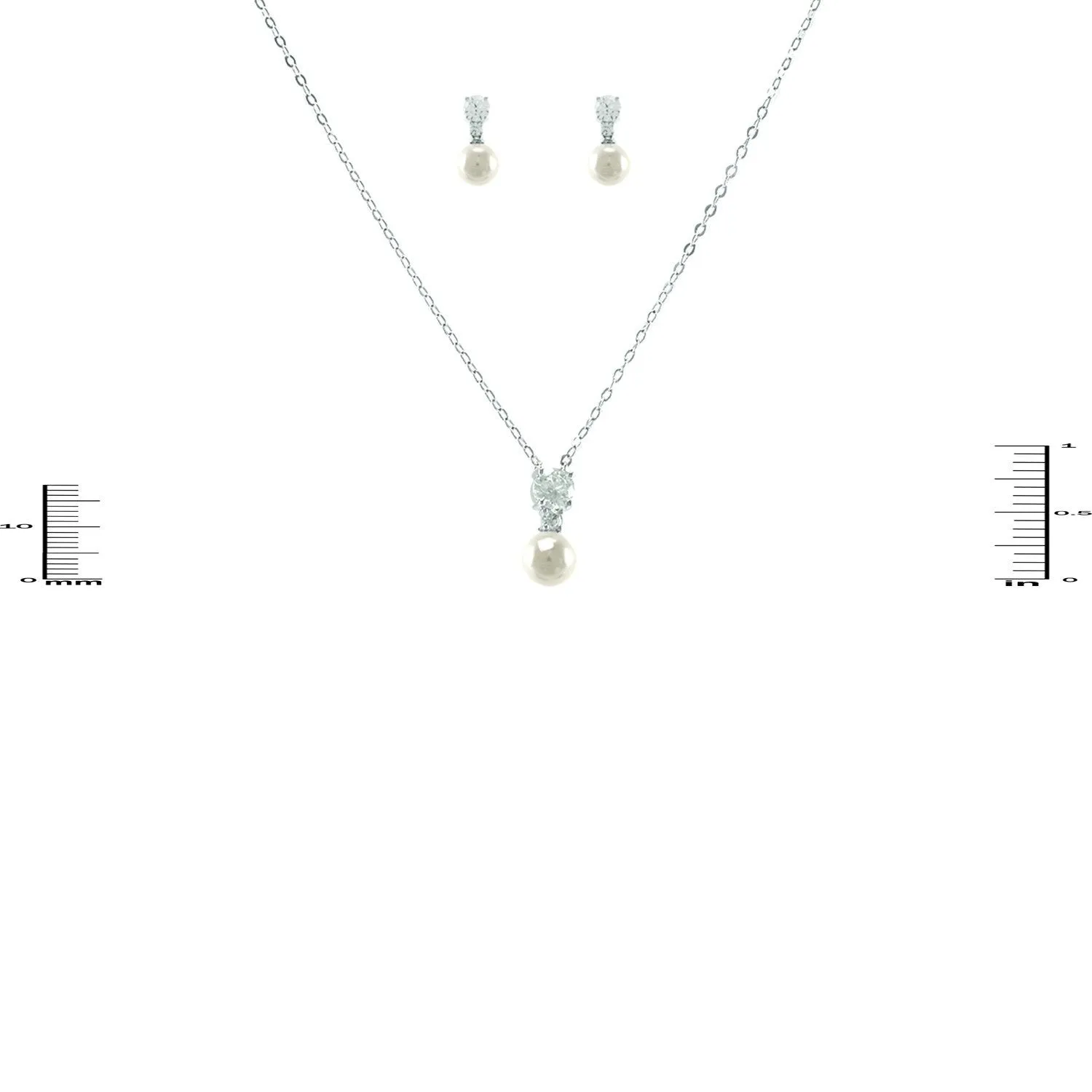 Birgit CZ Pearl Drop Pendant Set