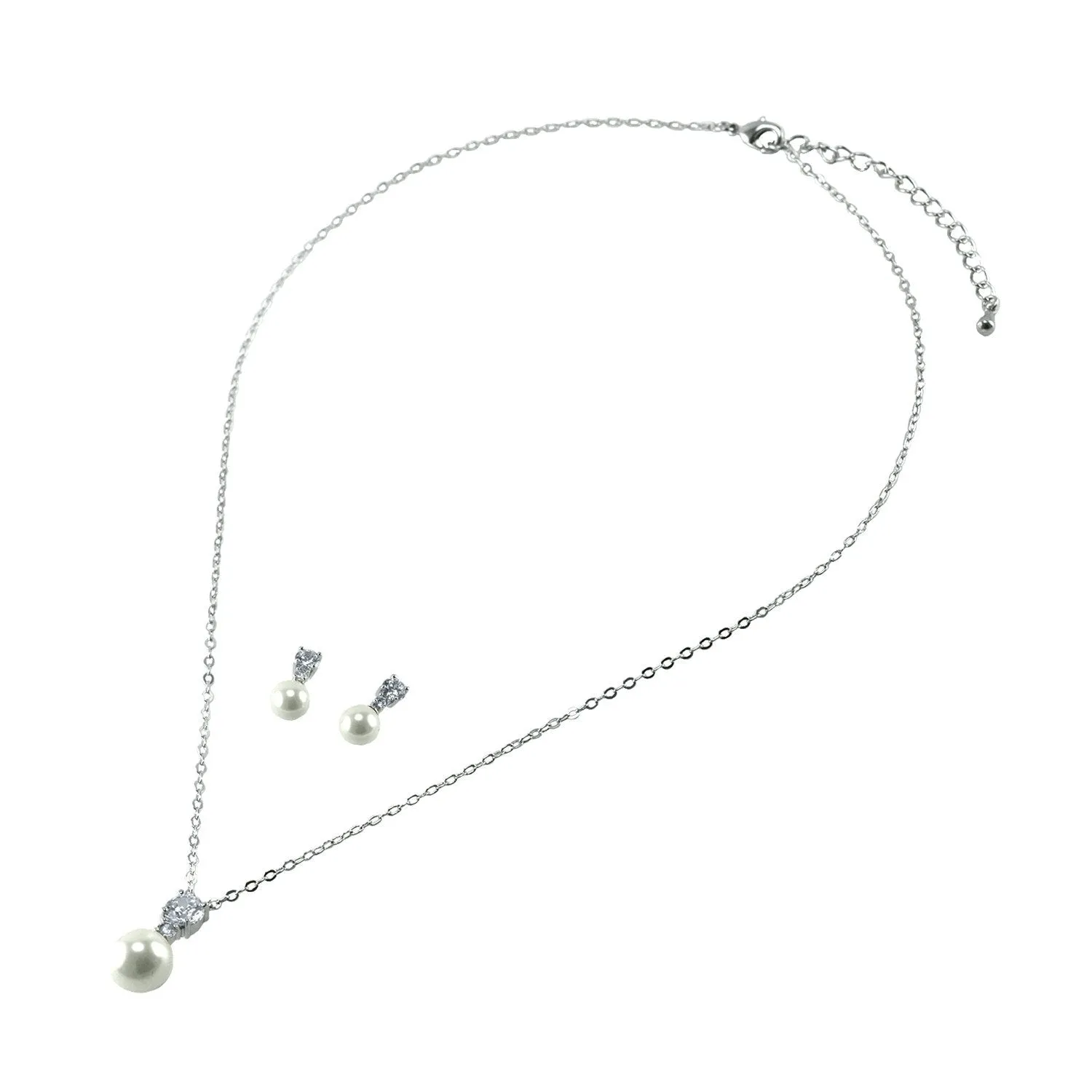 Birgit CZ Pearl Drop Pendant Set