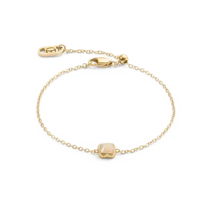 Birthstone June Bracelet Cream Jade Gold