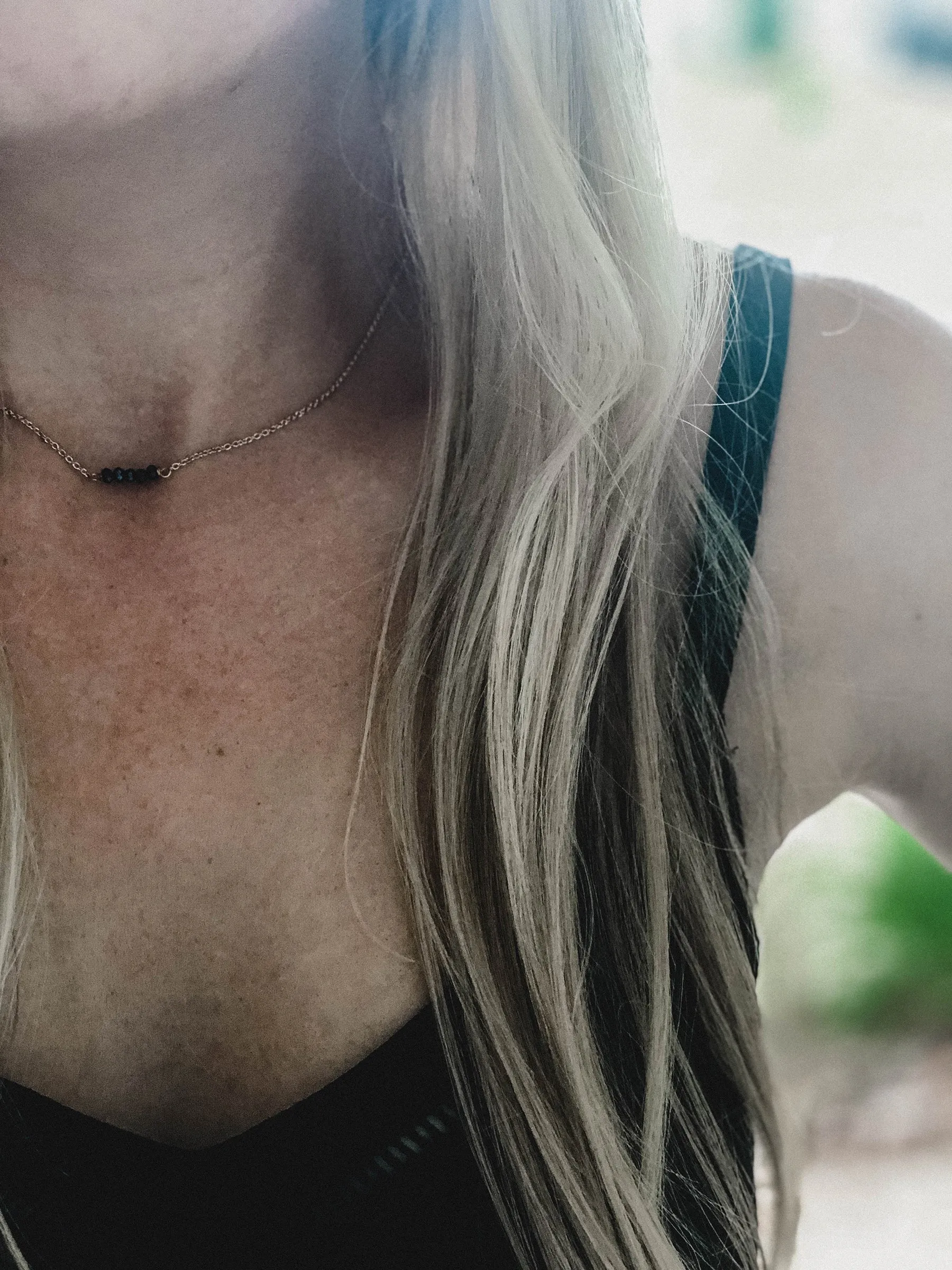 Black & Garnet Necklace