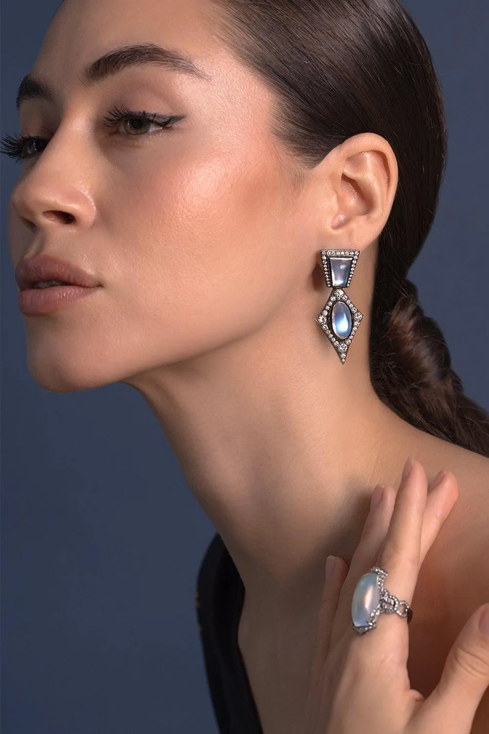 Blue Moonstone Earrings