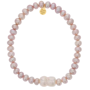 Blush Pearl Stretch Bead Bracelet