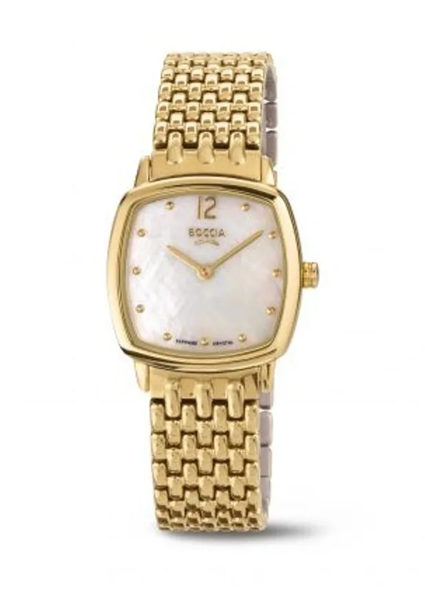 BOCCIA TITANIUM MOTHER PEARL DIAL GOLD TITANIUM BRACELET 3353-02