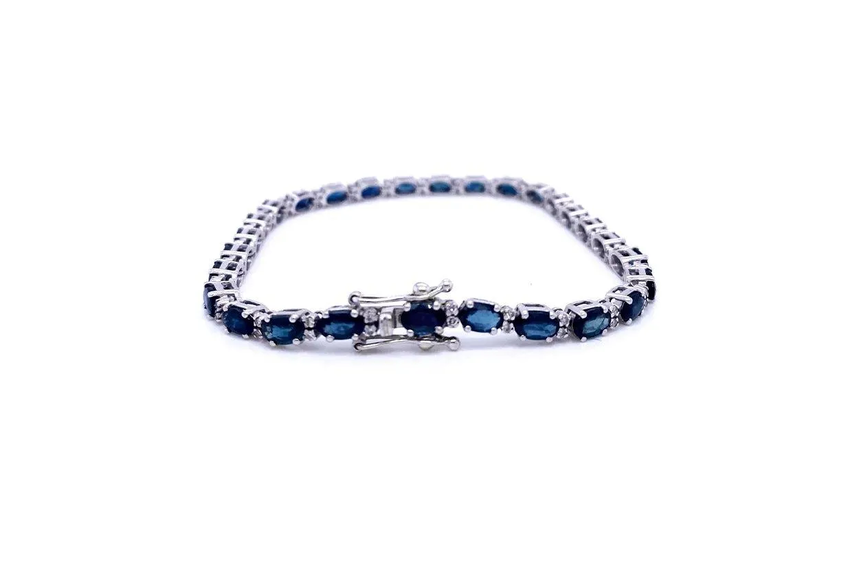 Bracelet 18kt White Gold Sapphire & Diamonds