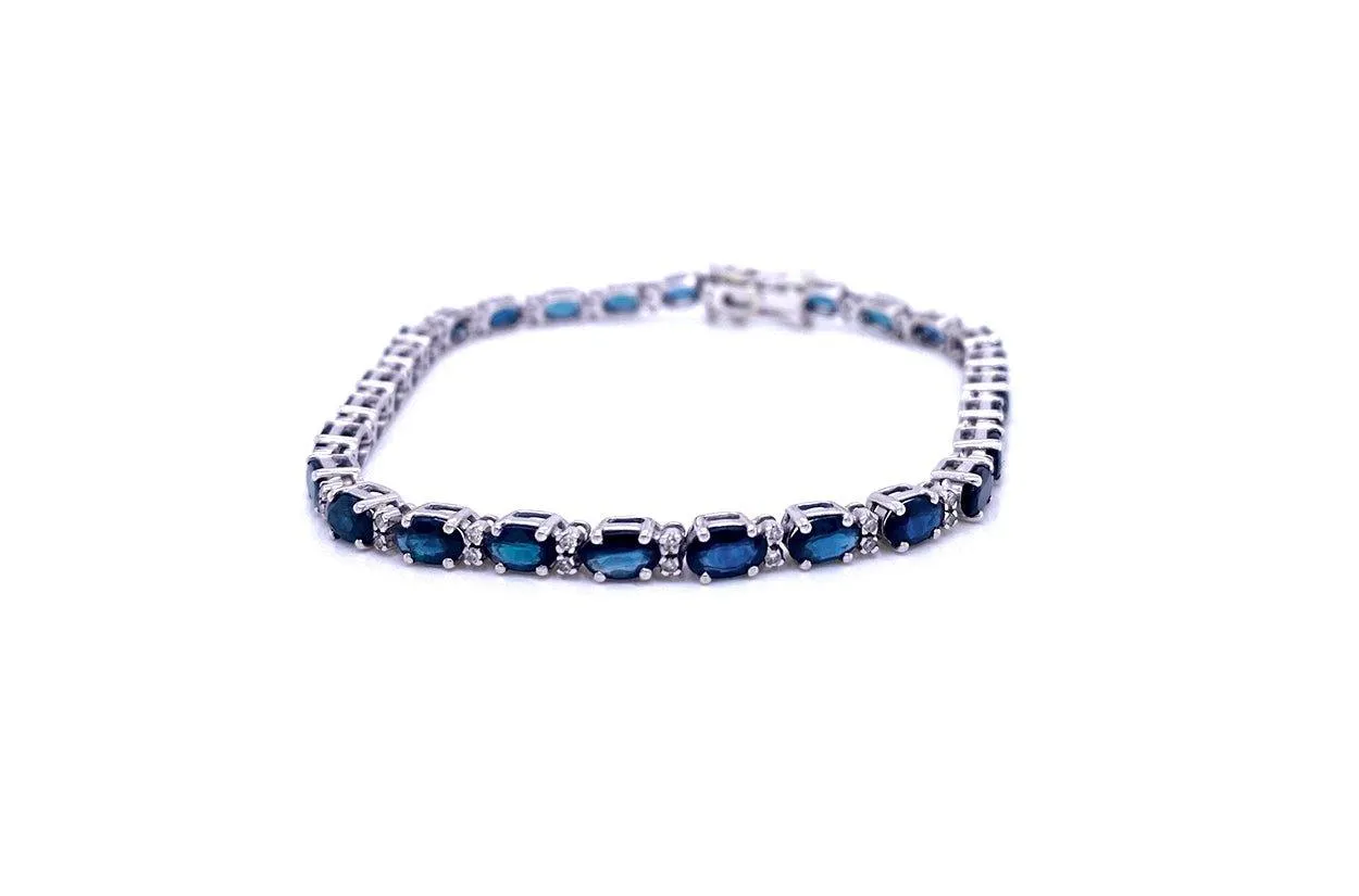 Bracelet 18kt White Gold Sapphire & Diamonds