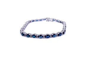 Bracelet 18kt White Gold Sapphire & Diamonds
