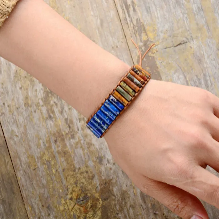 Bracelet Mixte en Jaspe Guerrier et Lapis Lazuli pour Force Intérieure et Clarté Mentale