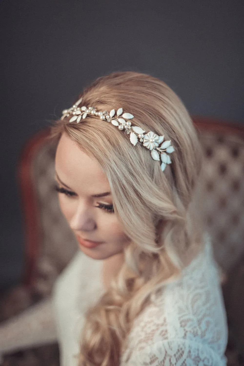 Bridal leaf headpiece