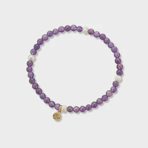 Brs   Amethyst   Pearl Prosperity Gem Bracelet