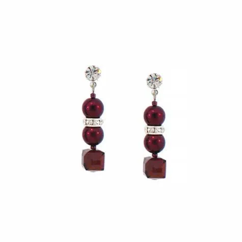 Burgundy & Garnet Crystal Earrings